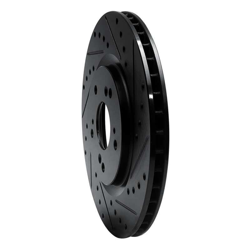 Acura NSX Brake Rotor (1) - Rear Right - R1 Concepts - Drilled & Slotted - Black - `97-`05